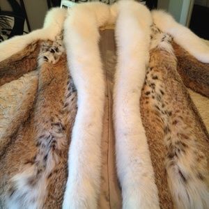 Fur Coat Spotte Lynx and White Fox Full Length